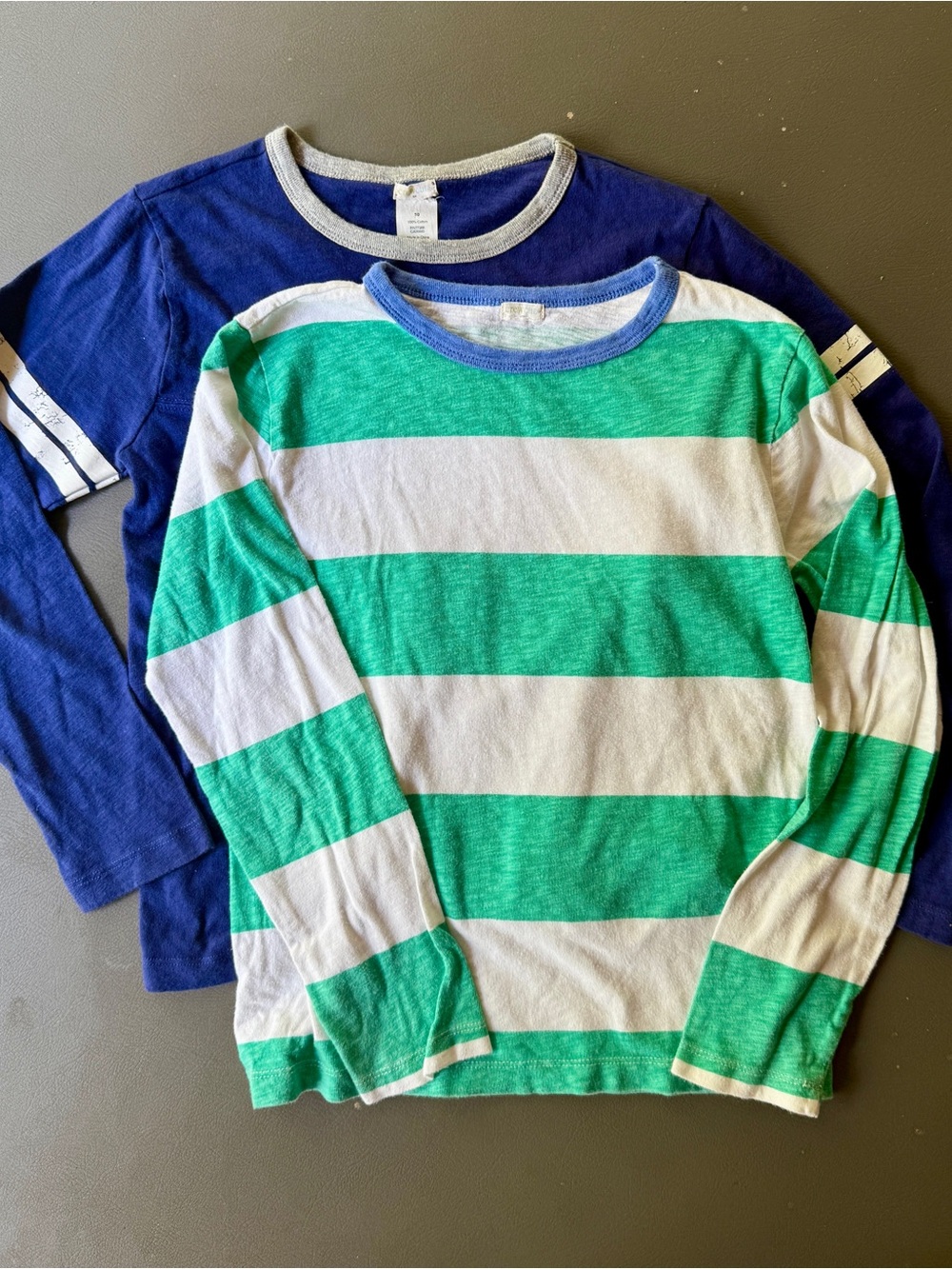 Crewcuts J.Crew Size 10 long sleeve Graphic Striped Ringer Shirts Lot of two